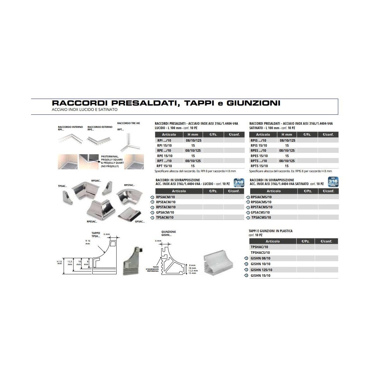 PROSHELL RACCORDO ACCIAIO